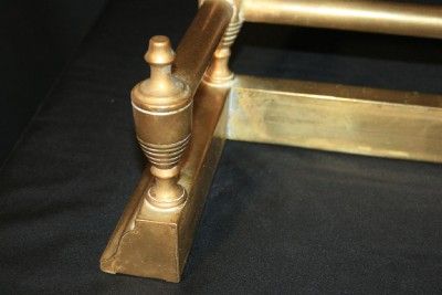 Antique Petite Federal Style Brass Urn Finial Fireplace Mantle Fender 