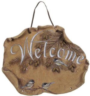 BIG SKY HOME ACCENTS LARGE CHICKADEE WELCOME SIGN  