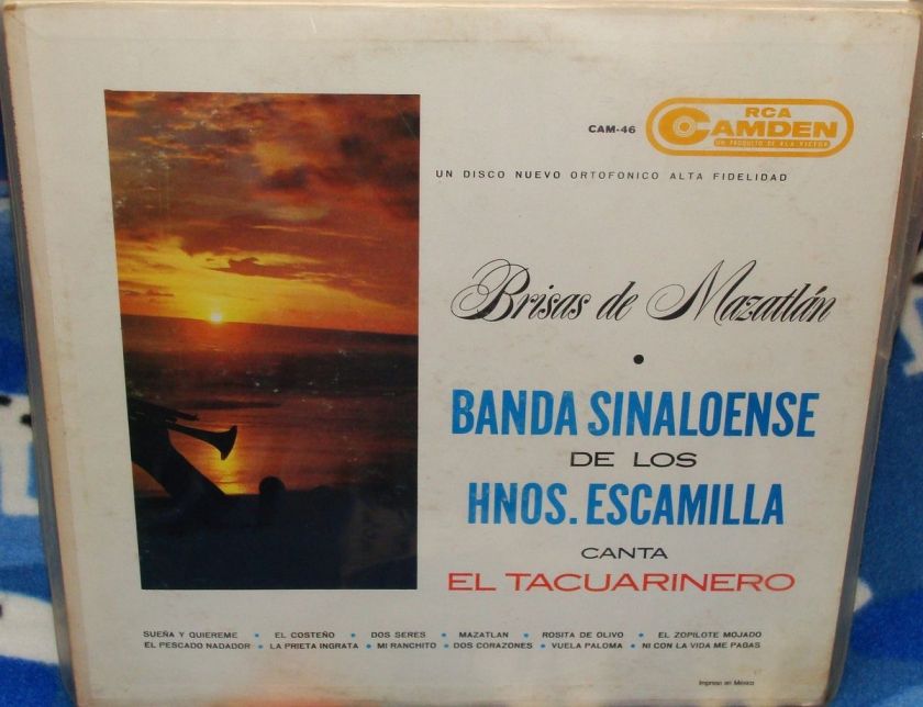 El Tacuarinero Banda Sinaloense Hnos Escamilla   Brisas De Mazatlan Lp 