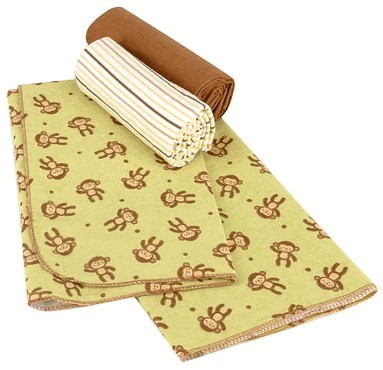 Koala Baby 3 Pack Receiving Blankets   Monkey  