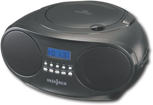 This boombox features a CD player for CD R/RW discs and a built in AM 