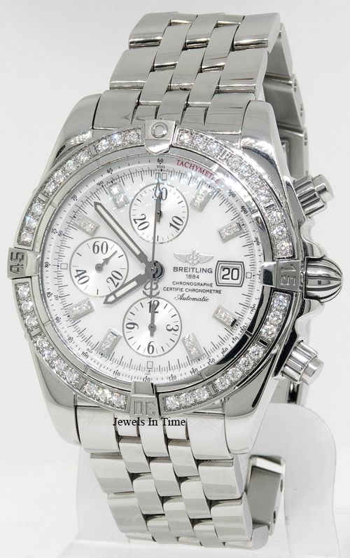 Breitling Chronomat Evolution A13356 SS MOP & Diamonds  