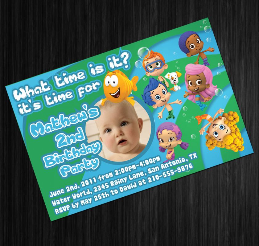 BUBBLE GUPPIES CUSTOM BIRTHDAY PARTY TICKET INVITATIONS  