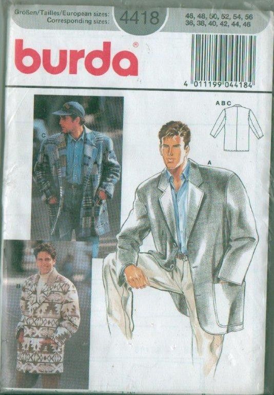 Burda Mens Clothing Sewing Pattern  