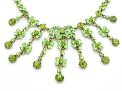 GREEN CRYSTAL CHANDELIER DESIGN DROP NECKLACE NEW GIFT IDEA BRIDAL 