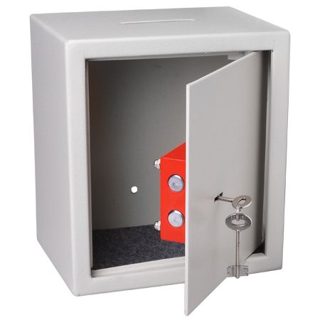 STEEL DROP SLOT DEPOSIT KEY LOCK SAFE SECURE CASH BOX  