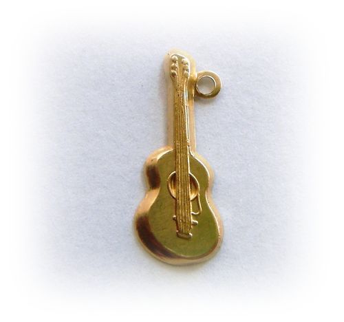 NEW 12 Brass GUITAR ~ MUSIC INSTRUMENT Charms (GG)  