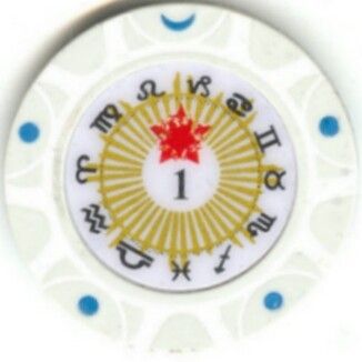 pc 14 gm Constellation ZODIAC poker chip samples #91  