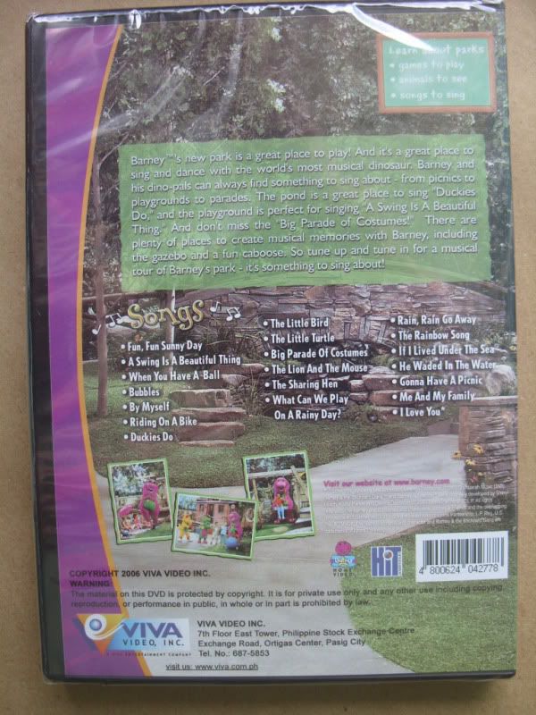 Barney and Friends Songs From the Park DVD NEW SEALED  