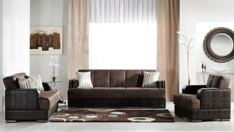 ARIA CHOCOLATE BROWN SOFA SLEEPER STORAGE CONVERTIBLE  