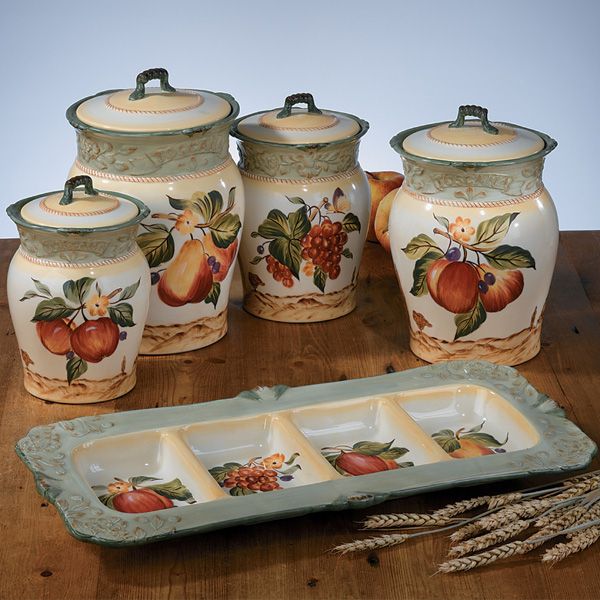 Pamela Gladding TOSCANA Fruit Basket Cookie Jar NEW  