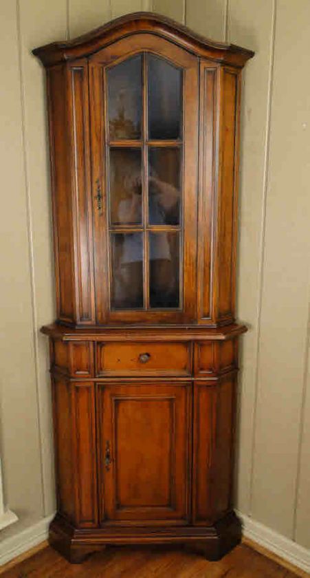 Vintage English CORNER CABINET~Bookcase Bar Curio Key  