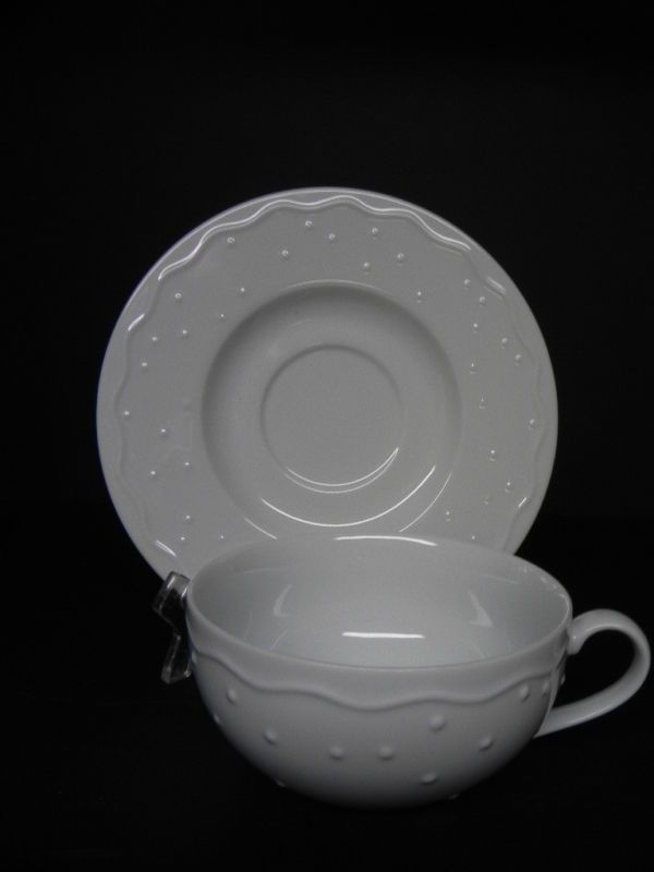 CRATE & BARREL WATER MUSIC CUP & SAUCER  