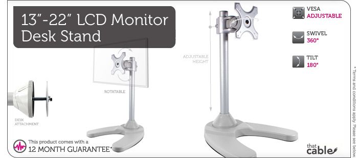 LCD TV MONITOR DESK STAND BRACKET VESA 15 17 19 20 22  