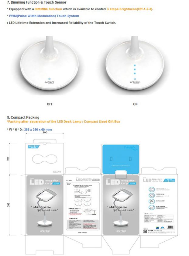 EnFren EF 200 LED Magnifier Desk Lamp Magnifier for Reading *Free 