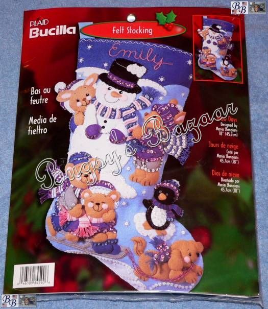   Stocking Felt Christmas Kit   Snowman,Teddy,Penguin,Dog,Rabbit  