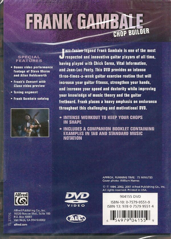 FRANK GAMBALE Guitar CHOP BUILDER Finger Exercises DVD  