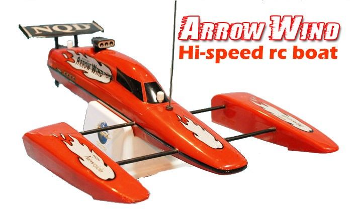 Arrow Wind Electric RC Speed Boat RTR 1/16 Catamaran  