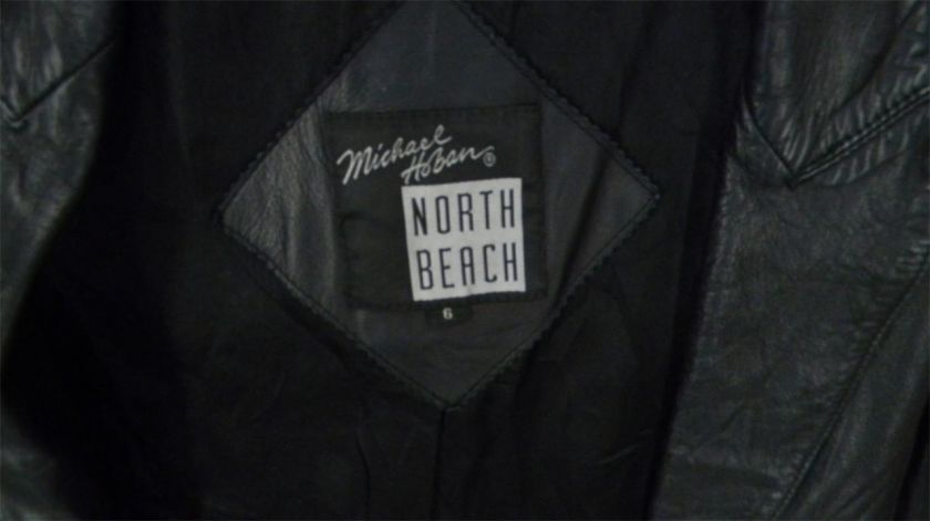   Michael Hoban NORTH BEACH LEATHER Black English Cut JACKET Coat Sz 6 S