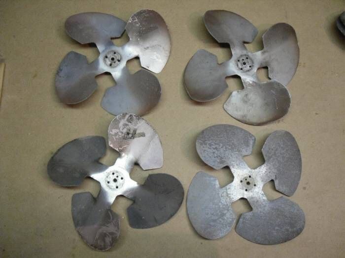 Lot of 4 10 Aluminum Fan Blade 4 fin for refrigeration cooler 