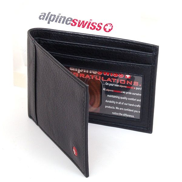   Slim Wallet Thin Bifold Alpine Swiss Billfold Thin Front Pocket Wallet