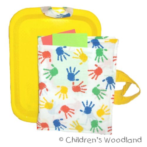 ART CADDY & LAP DESK W/ 6 SUPPLIES HANDS COLORING SET  