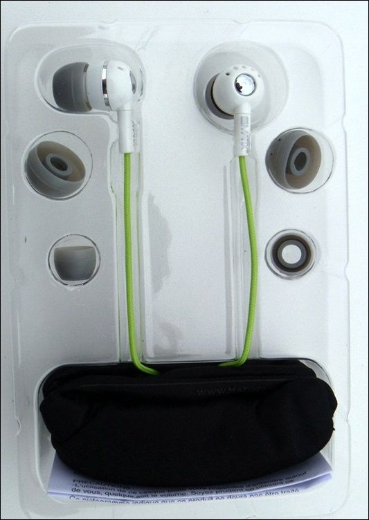 Matix Hangover Earbud Headphones w/Mic Glow In the Dark  