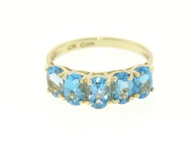 10K GOLD LONDON BLUE TOPAZ LADIES RING ESTATE JEWELRY  