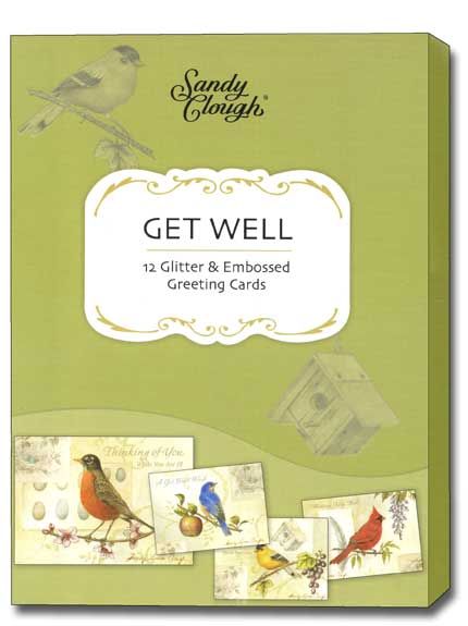 Song Birds Sandy Clough Get Well Cards Box of 12  