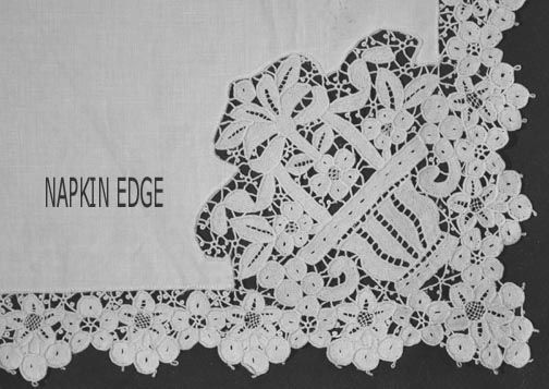 BANQUET FIGURAL POINT DE VENISE LACE TABLECLOTH 147 X74  