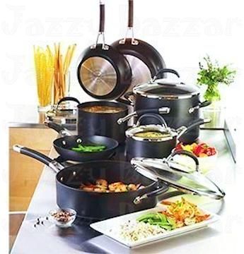   Hard Anodised Saucepan Pots Pan Kitchen Cookware Set Induction  