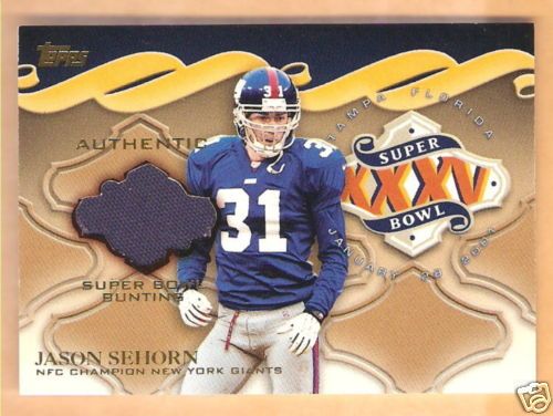 2001 Topps Super Bowl Bunting #SBB6 JASON SEHORN Giants  