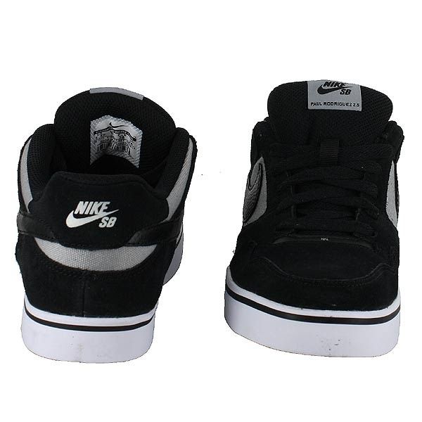 NIKE PAUL RODRIGUEZ 2.5 (GS) SB SKATE BLACK SILVER KIDS US SIZE 6 