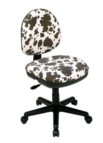   PRINT ZEBRA BOBCAT TIGER or PALOMINO OFFICE ARMLESS DESK CHAIRS  