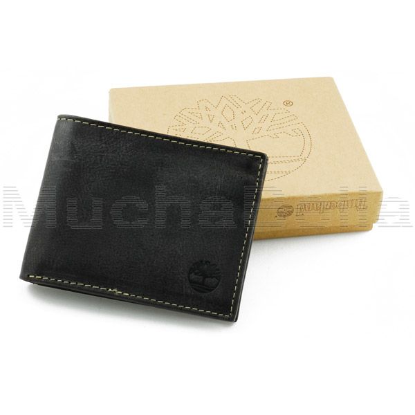 TIMBERLAND SLIM/THIN WALLET LEATHER MENS BIFOLD PASSCASE ORGANIC 