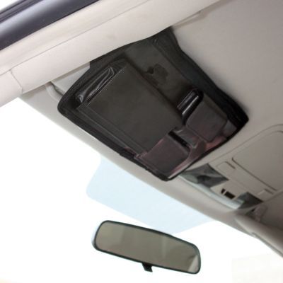   Car Visor Organizer 5 Pockets Pen Holder CDs Documents More Blk