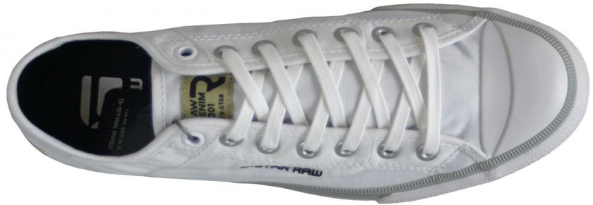 NEW MENS CANVAS LACE UP G STAR RAW TRAINERS WHITE SIZE  