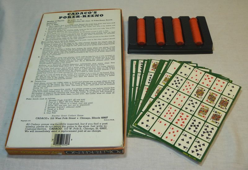 POKER KEENO   CADACO 1971 POK KE NO 12 CARD GAME SET  