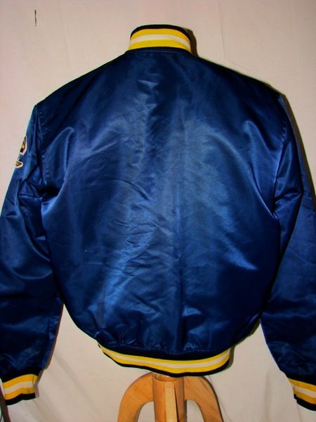 Vtg 80s Navy/Gold NOTRE DAME EMBROIDERED STARTER Satin Jacket Sz M 