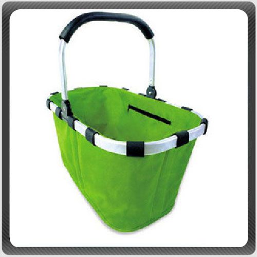 Folding Lime Shopping Picnic Basket Aluminum Frame  