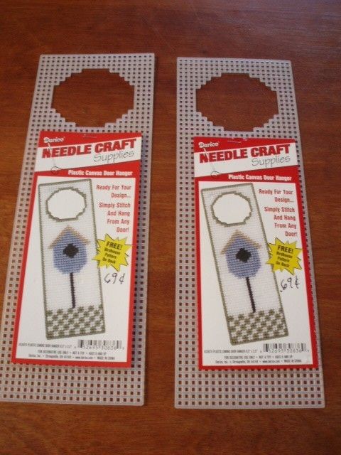 Plastic Canvas Door Hanger   Set of Two  