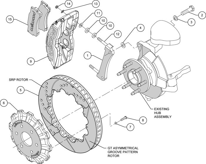 WILWOOD DISC BRAKE KIT,99 07 CHEVY SILVERADO,SIERRA 1500,TAHOE,1PIS,16 