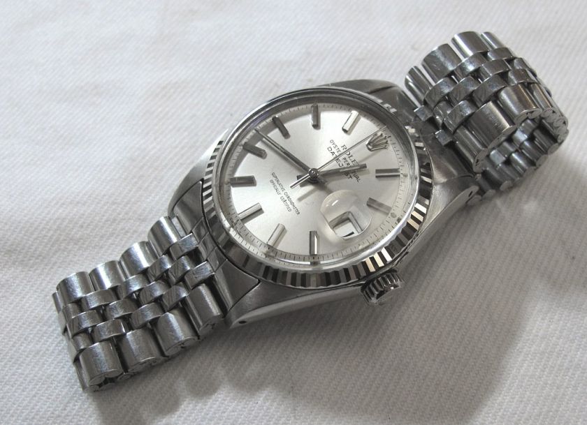 Rolex Oyster Perpetal Datejust 1601, White Gold Bezel, SS Band