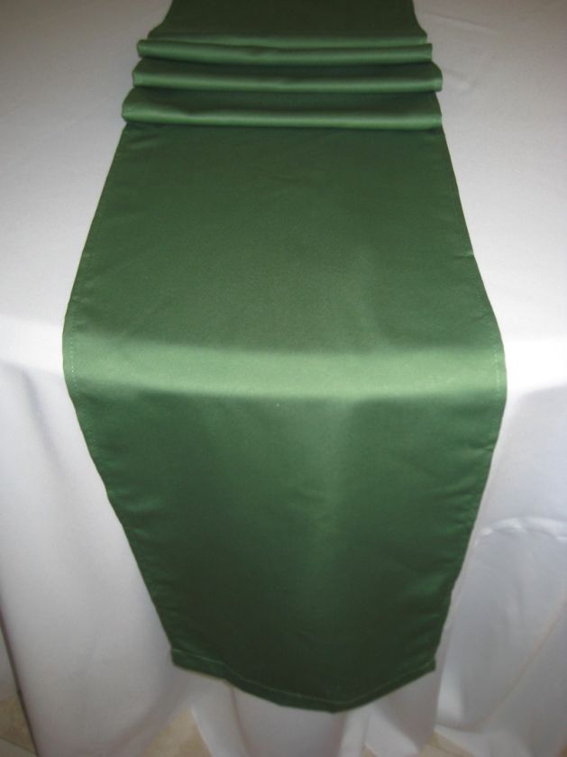 10 CLOVER GREEN SATIN WEDDING TABLE RUNNERS TABLERUNNER  