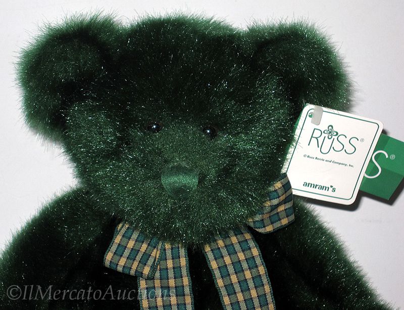 RUSS DUBLIN 4972 Plush Irish TEDDY BEAR Toy Shamrock  