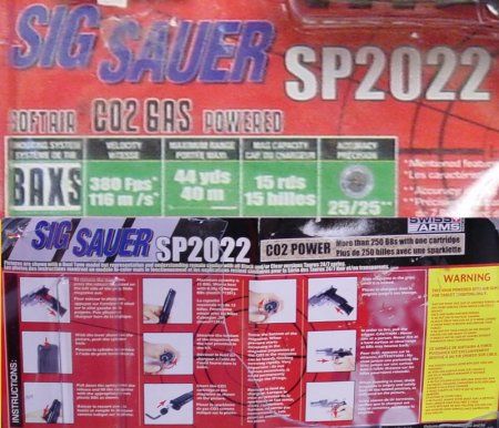 co2 SIG SAUER 2022 sp2022 Pistol METAL MAG Airsoft NBB Pistol 380fps 