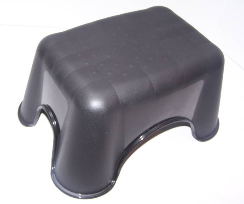 Small Sturdy PLASTIC Step Foot Auto Desk STOOL BLACK  