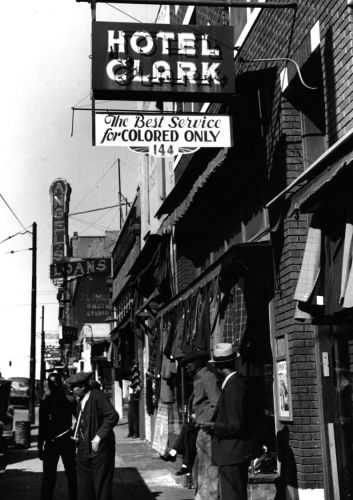   stores and pawn shops on Beale Street, Memphis, Tennessee 1939