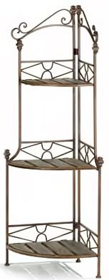 Country Cottage Corner Baker Style Roomy Shelves Rack  