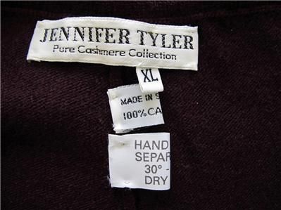 JENNIFER TYLER Pure Cashmere Collection Deep Purple XL Leggings  